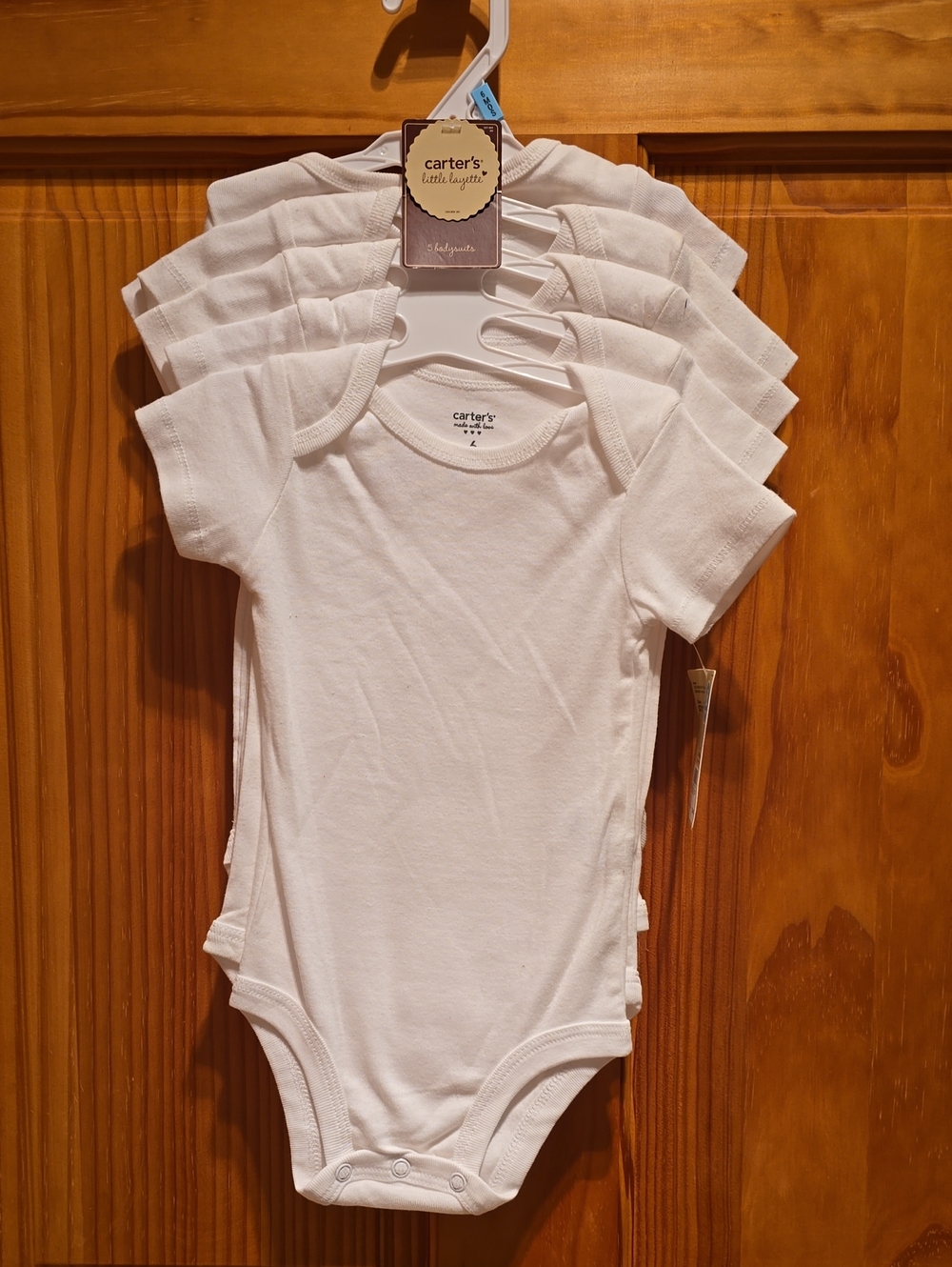 Carter's White Short-Sleeve Baby One-Piece Bodysuits - Pack